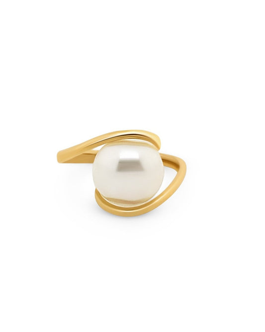 14K Gold & Pearl Swirl Ring