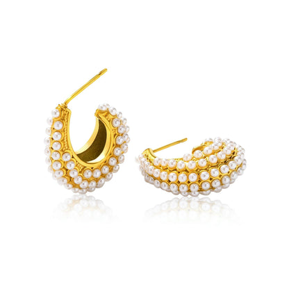 Pave Pearl Earrings