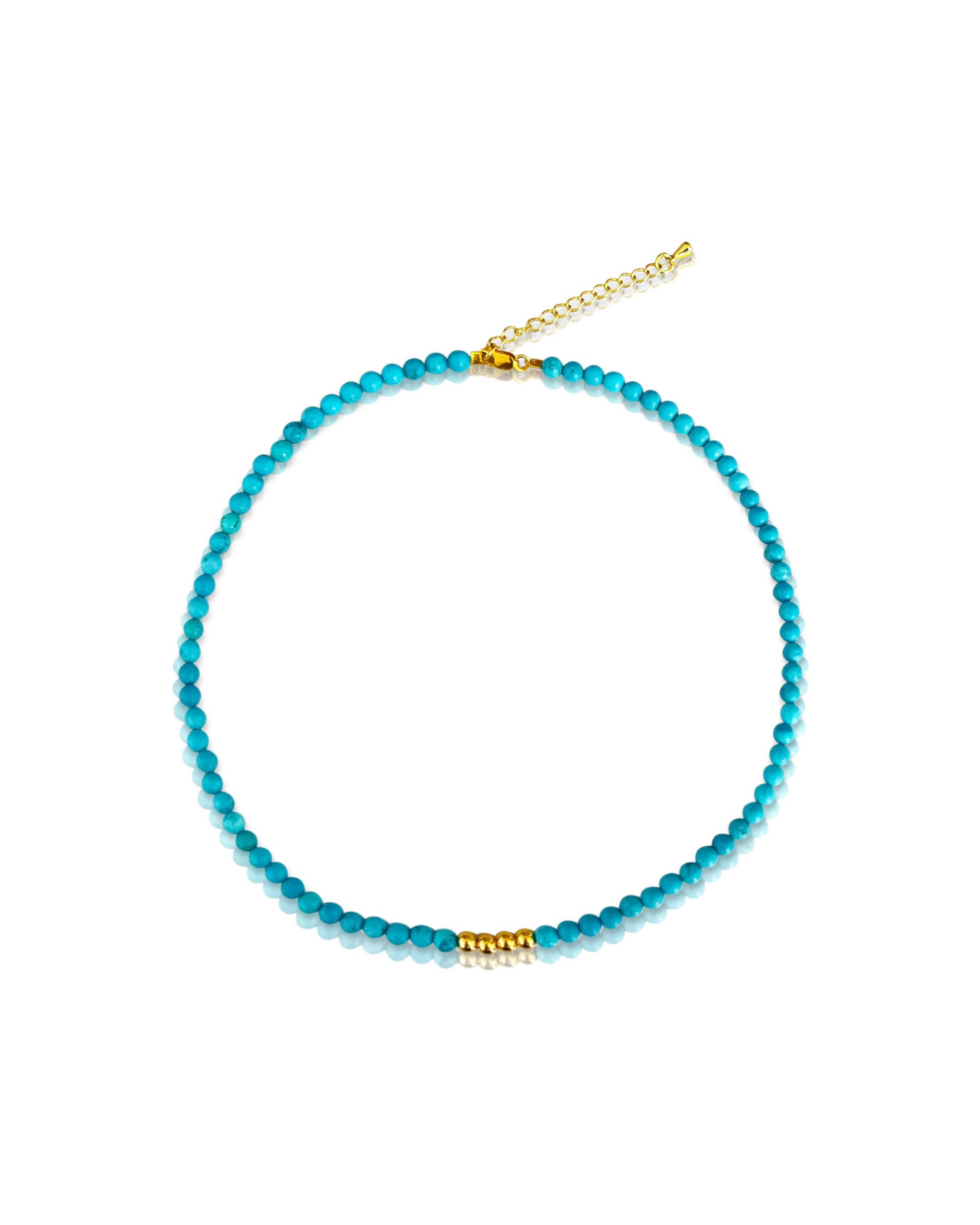 Turquoise & Gold Bead Choker