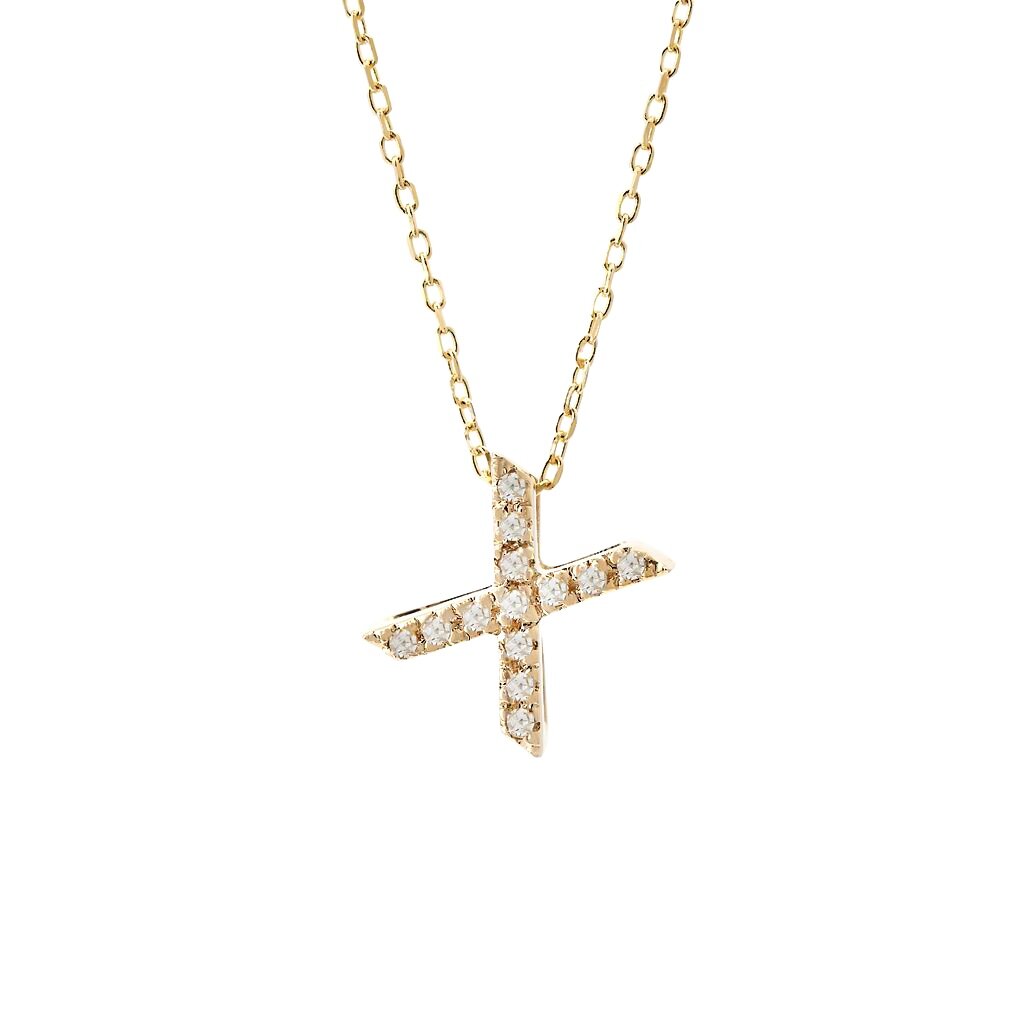 Diamond Initial Necklace in 14k Gold