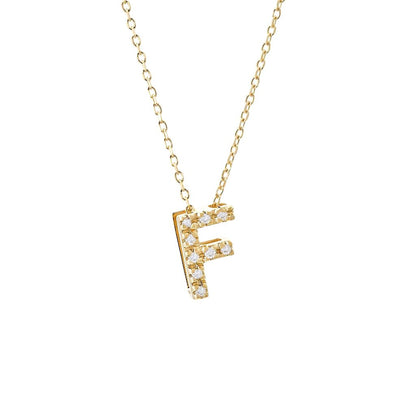 Diamond Initial Necklace in 14k Gold