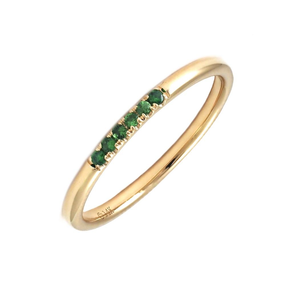 14K Gold Green Garnet Band