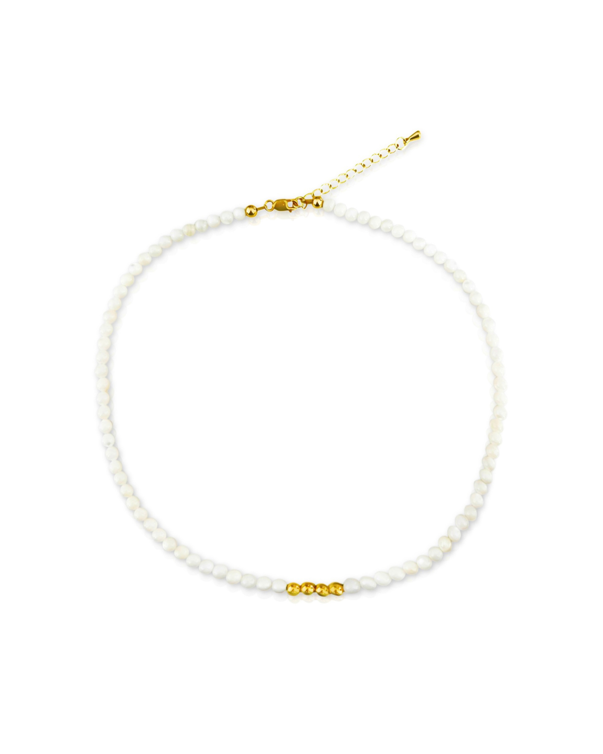 MOP & Gold Bead Choker