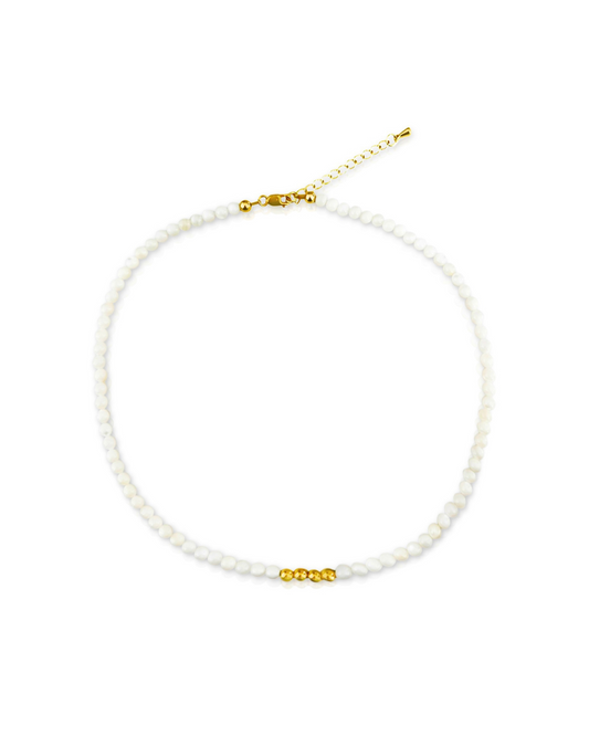 MOP & Gold Bead Choker