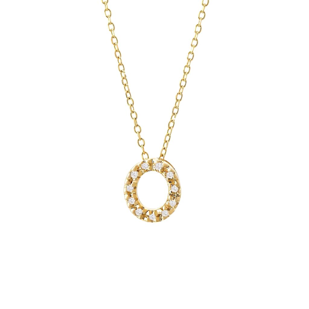 Diamond Initial Necklace in 14k Gold