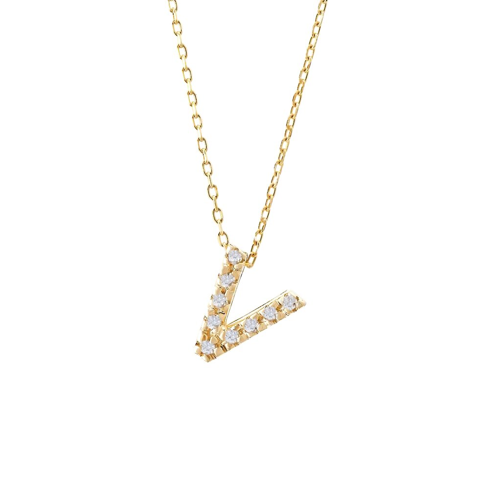 Diamond Initial Necklace in 14k Gold