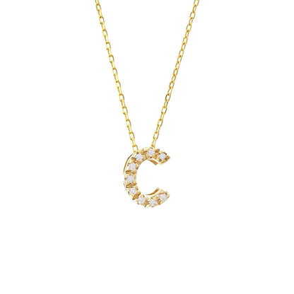 Diamond Initial Necklace in 14k Gold