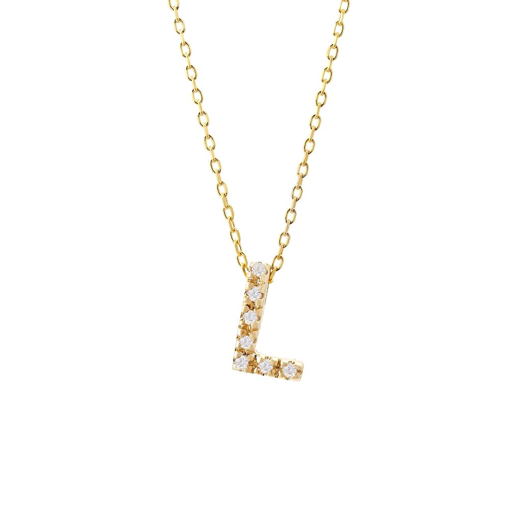 Diamond Initial Necklace in 14k Gold