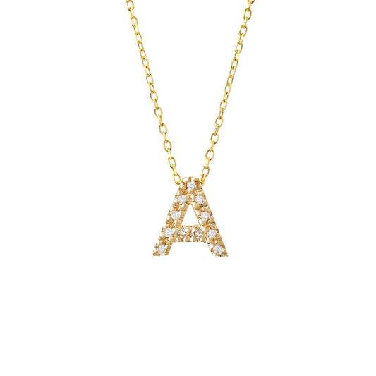 Diamond Initial Necklace in 14k Gold