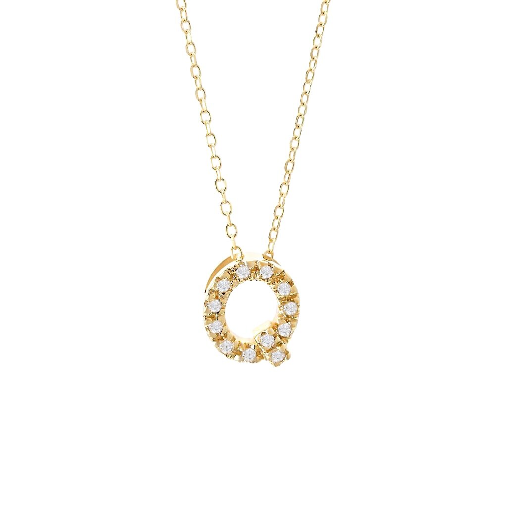 Diamond Initial Necklace in 14k Gold