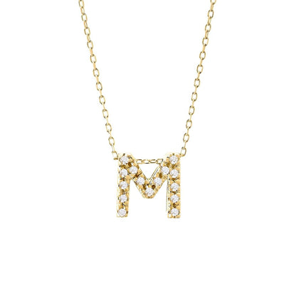 Diamond Initial Necklace in 14k Gold