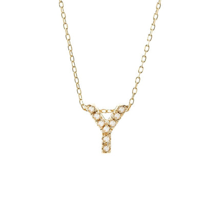 Diamond Initial Necklace in 14k Gold