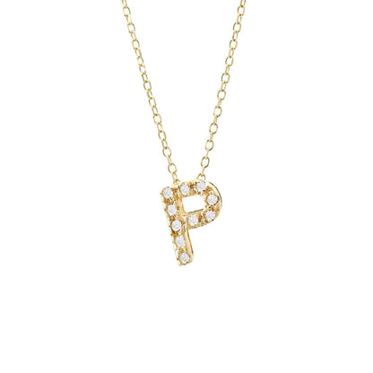 Diamond Initial Necklace in 14k Gold