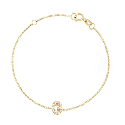 14k Gold & Diamond Initial Bracelet