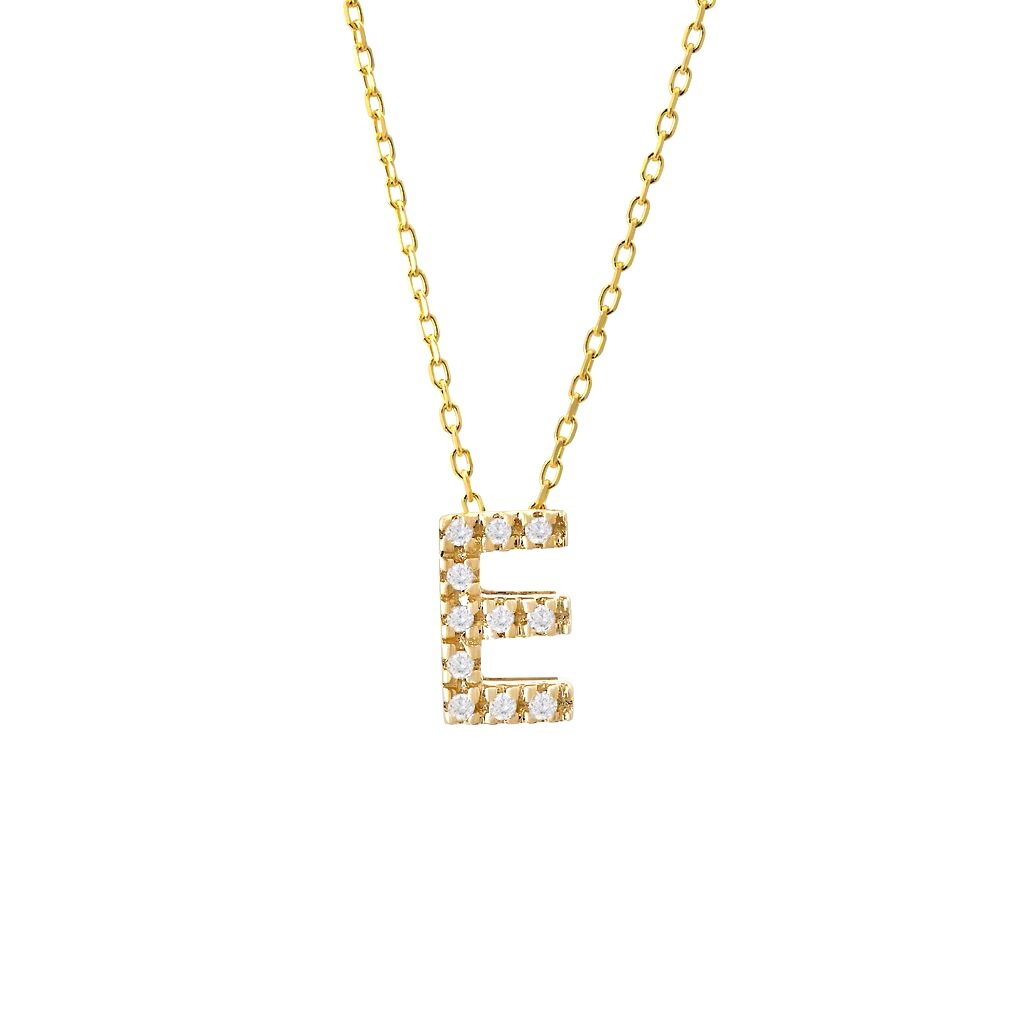 Diamond Initial Necklace in 14k Gold