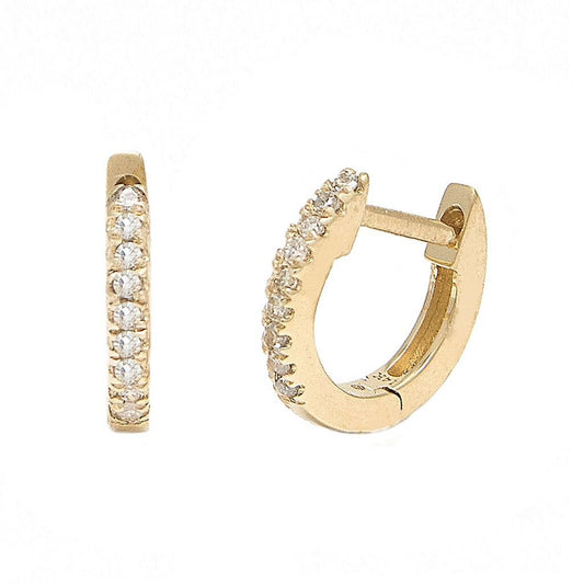 14k Gold & Diamond hoops