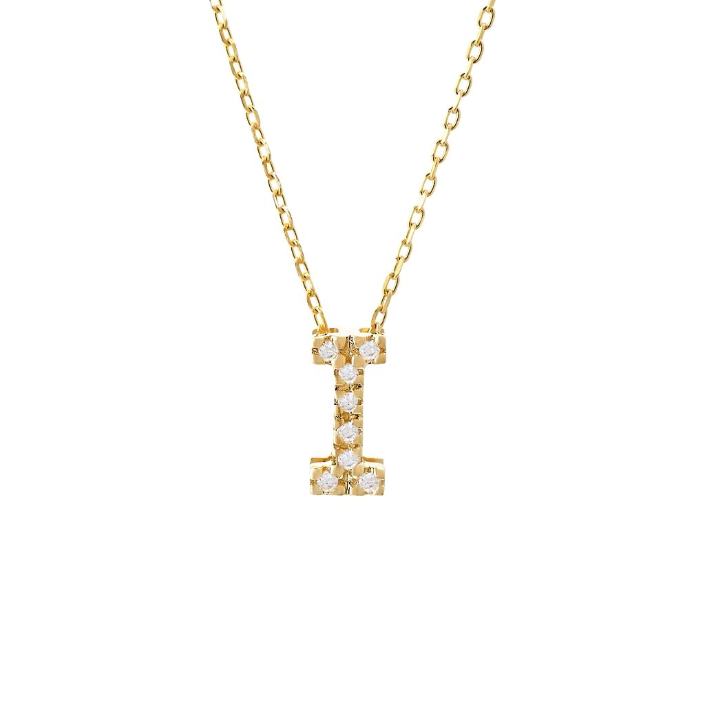 Diamond Initial Necklace in 14k Gold