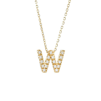 Diamond Initial Necklace in 14k Gold