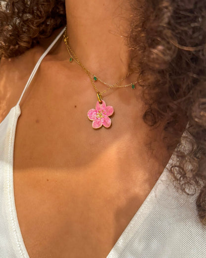 Pink Hibiscus Necklace