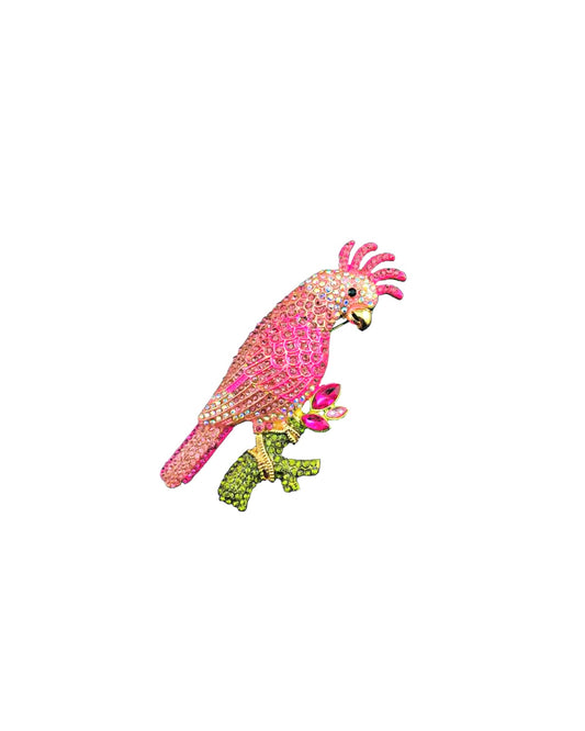 Rose Parrot Brooch