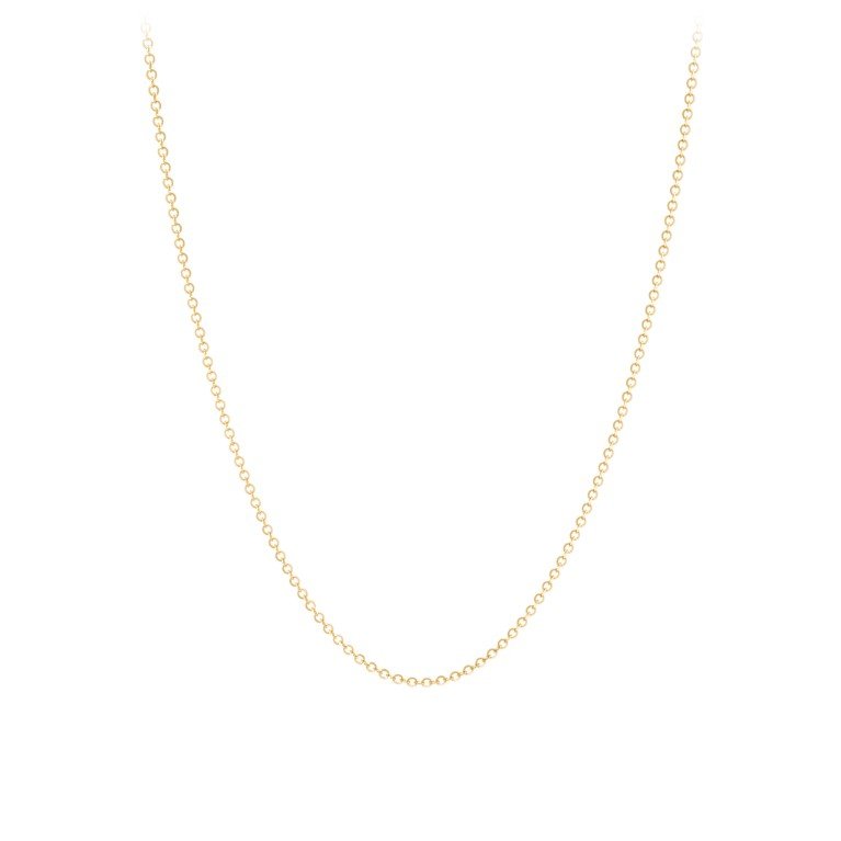 14K Gold Adjustable Cable Pendant Chain