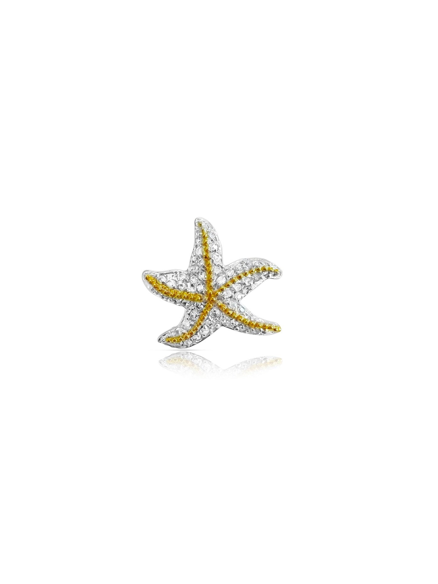 14K Gold Two-tone Diamond Caribbean Star Charm