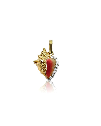 14K Gold Enamel Lambi Charm with Diamond Lip