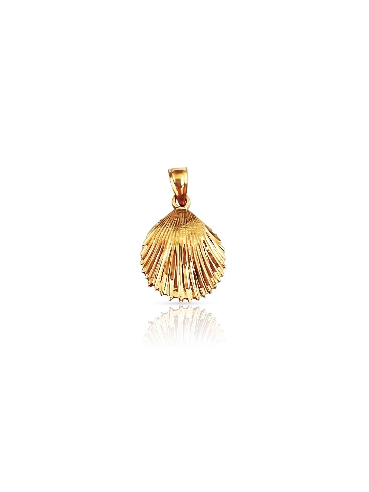 14K Gold Scallop Charm